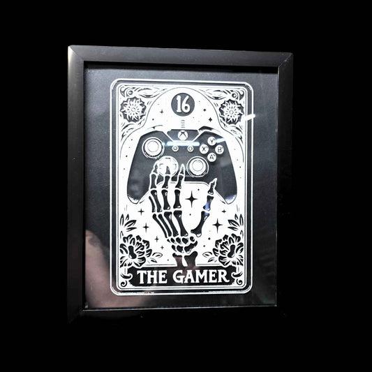 The Gamer Tarot Card Etched Glass