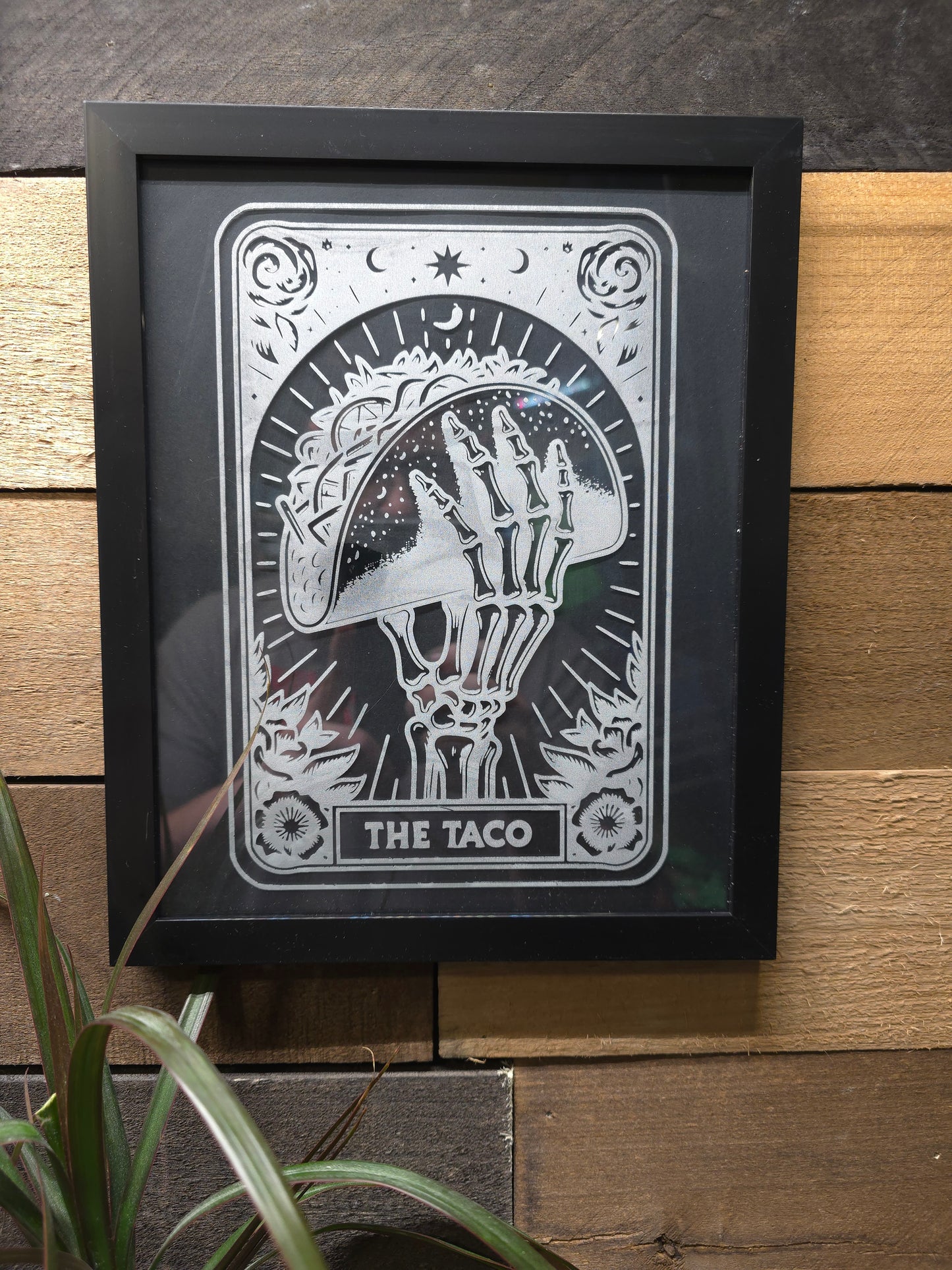 The Taco Tarot Card Etched Glass