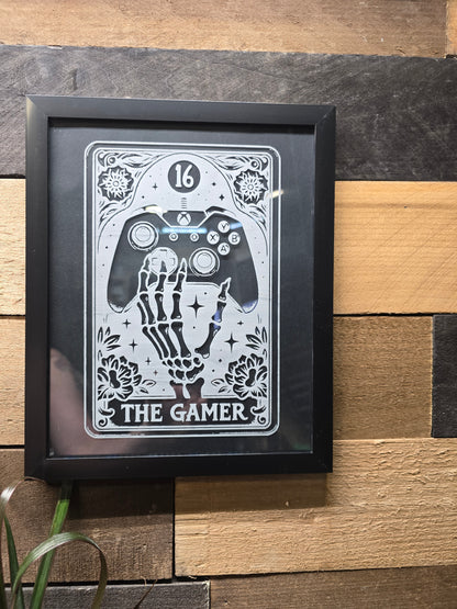 The Gamer Tarot Card Etched Glass