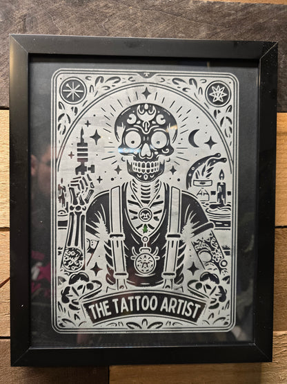 The Tattoo Artist Tarot Card Etched Glass