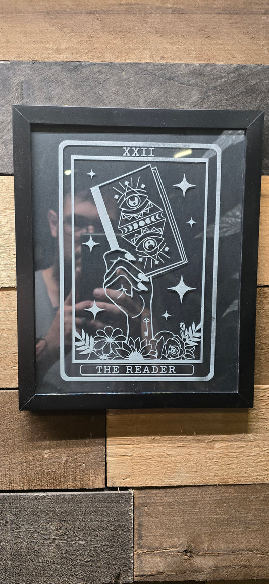 The Reader Card Tarot Card Etched Glass