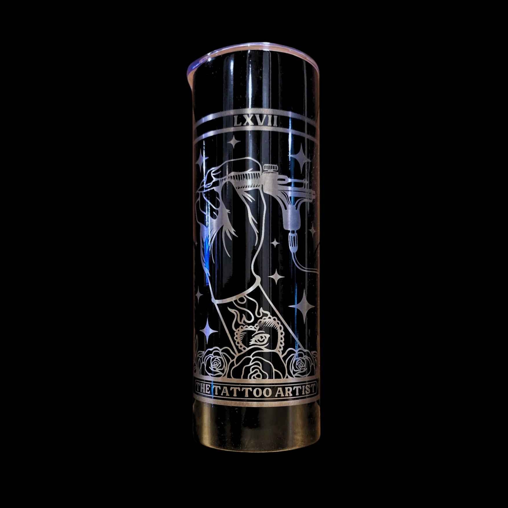 Black Tattoo Artist Tarot Card Tumbler