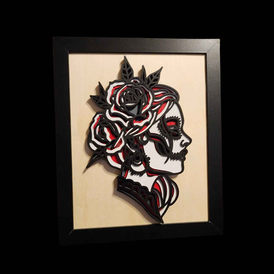 Beautiful Lady Layered Wood Art