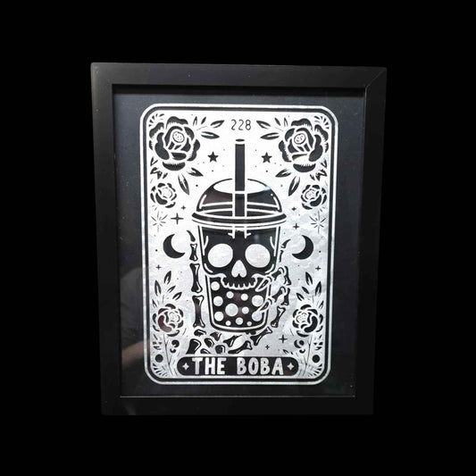 The Boba Tarot Card Etched Glass