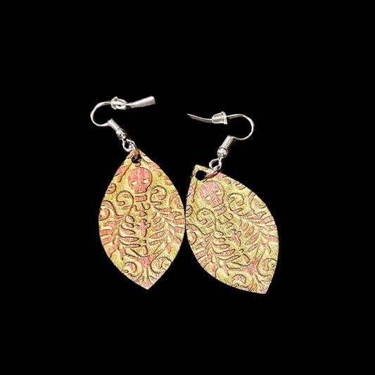 Red Vintage Style Skeleton Earrings