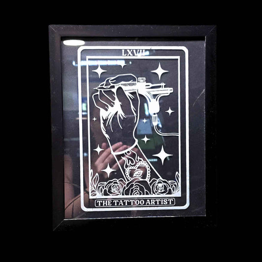 The Tattoo Artist Tarot Card Etched Glass
