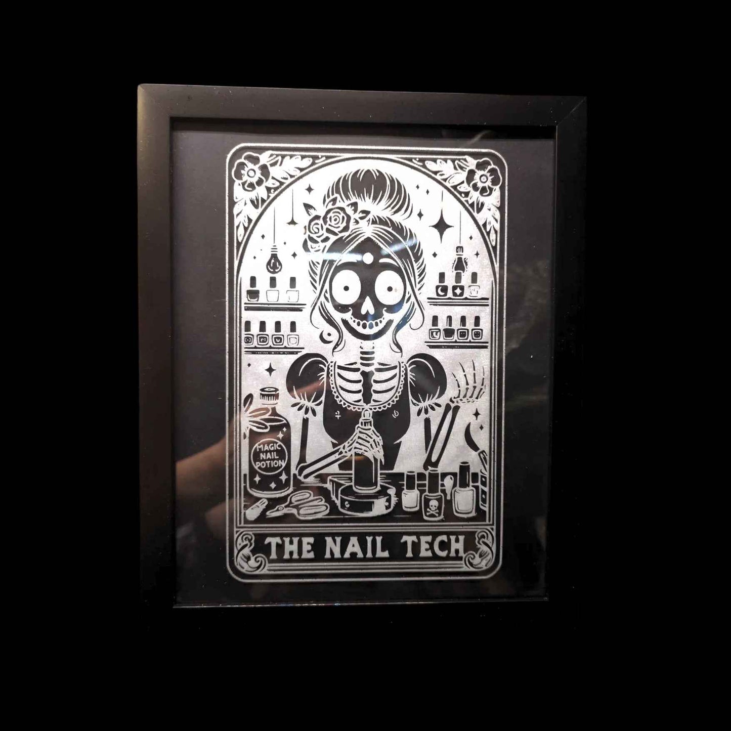 The Nail Tech Card Etched Glass