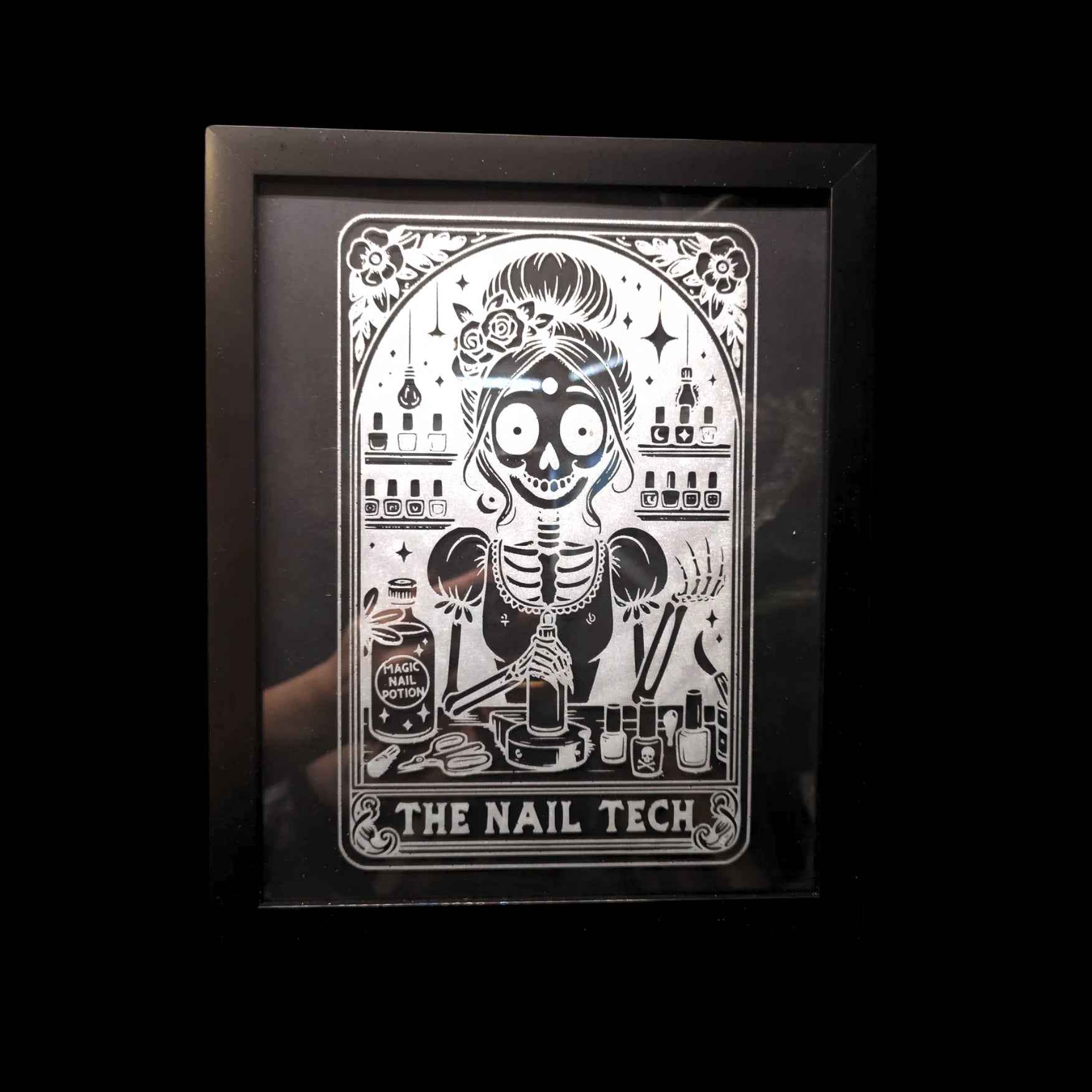 The Nail Tech Card Etched Glass