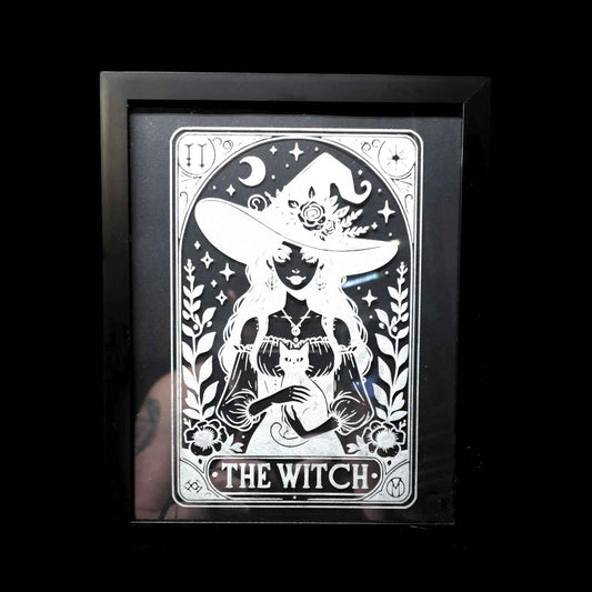 The Witch Tarot Card Etched Glass