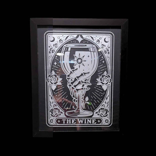 The Wine Tarot Card Etched Glass
