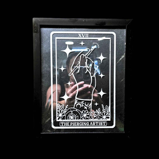 The Piercing Artist Tarot Card Etched Glass