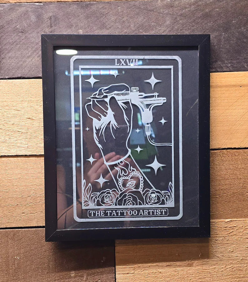 The Tattoo Artist Tarot Card Etched Glass