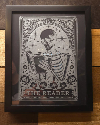 The Reader Card Tarot Card Etched Glass